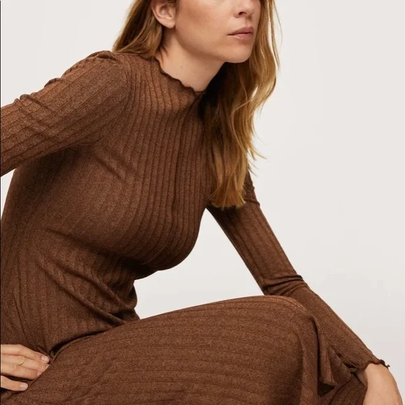 MANGO Natasha Ribbed Dress size 4/S - Picture 3 of 9
